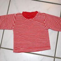 Shirt / Pulli rot-weiß geringelt 62