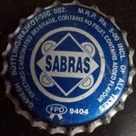 Alter SABRAS Limonade Kronkorken Indien neu unbenutzt India old soda bottle cap, 11c