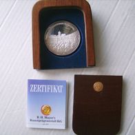 Silbermünze / Silbermedaille - Wartburg "Tag der deutschen Einheit" 1817 - 1990