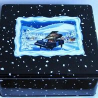 Blechdose ohne BarCode mit Flügel in Winterlandschaft Motiv auf dem Deckel