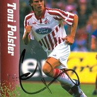 signierte Panini-Sammelkarte Anton Toni Polster 1. FC Köln 1995 Austria Wien ÖFB