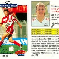 signierte Sammelkarte Andreas Thom TSV Bayer 04 Leverkusen ACTION CARDS 92-93