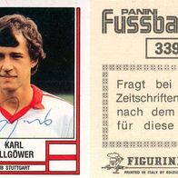 signiertes Panini-Sammelbild 1982 Karl Allgöwer VfB Stuttgart SC Geislingen DFB