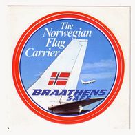 Aufkleber Braathens Safe - The Norwegian Flag Carrier - sehr selten