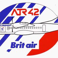 Aufkleber Brit air / Air France ATR 42 - 80er Jahre - Airline Sticker ? selten