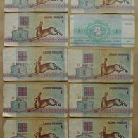 10x 1 Rubel 1992 gebraucht weißrussische Geldscheine wie abgebildet Banknoten Hase