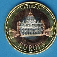Medaille Europäische Union Vatikan Europa Trimetall