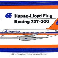 Sechs Aufkleber Hapag Lloyd - 80er Jahre - selten - Airline Sticker