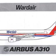 Aufkleber Wardair Canada - Airbus A 310 - 80er Jahre - selten - Airline Sticker
