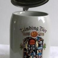 Bierkrug Binding Bier mit Zinndeckel, Krug, Seidel. Werbeartikel