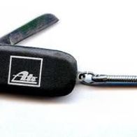 Schlüsselanhänger Até mit kleines Taschenmesser. Werbeartikel