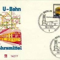 Berlin (West) FDC Mi. Nr. 384 (1) Berliner Verkehrsmittel: Schienenfahrzeuge <