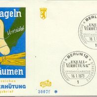 Berlin (West) FDC Mi. Nr. 408 (1) Unfallverhütung: Nagel im Brett <