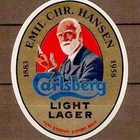 ALT ! Bieretikett "Emil Chr. Hansen 1958" Brauerei Carlsberg Kopenhagen Dänemark