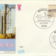 Berlin (West) FDC Mi. Nr. 753 (2) Ludwig Mies van der Rohe, Architekt <