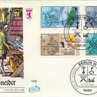 Berlin (West) FDC Mi. Nr. 754 - 757 (2) Jugendmarken 1986: Handwerksberufe <