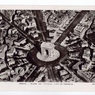 Frankreich 1950er Paris Place de L´Étoile Aero-Photo, echte alte Foto Ansichtskarte