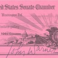 United States Senate Chamber, Eintrittskarte von 1995