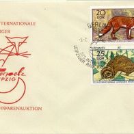 DDR FDC Mi. Nr. 1542 + 1543 (FDC 2) (1) Internat. Leipziger Rauchwarenauktion <