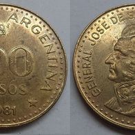 Argentinien 100 Pesos 1981 (magnetisch) ## B10