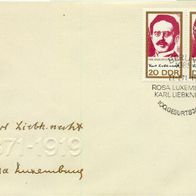 DDR FDC Mi. Nr. 1650 + 1651 (1) Rosa Luxemburg und Karl Liebknecht <