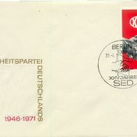 DDR FDC Mi. Nr. 1667 (3) 25 Jahre SED <