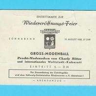 Eintrittskarte zur Modenschau 1950