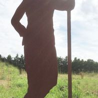 Gärtner Paul mit Schaufel 175cm Rost Edelrost Metall Rostfigur