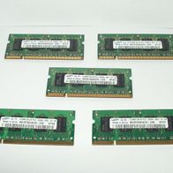 5 Stück Samsung 512 MB SO-DIMM DDR2 SD-RAM, PC2-5300S, 533 MHz, 200 Pin