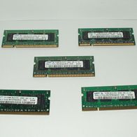 5 Stück Samsung 512 MB SO-DIMM DDR2 SD-RAM, PC2-4200S, 533 MHz, 200 Pin