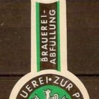 ALT ! Bieretikett Brauerei zur Post † 1970 Heideck Lkr. Roth