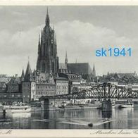 AK Frankfurt Eiserner Steg Schiffe Dom 1941