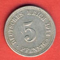 Kaiserreich 5 Pfennig 1912 A