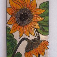 Ruscha Keramik Wandbild - " Sonnenblumen "