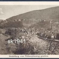 AK Heidelberg vom Philosophenweg gesehen Frühling 1925