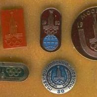 10 verschiedene russische MOSKAU-1980-Anstecknadeln