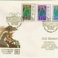 Estland 1993. FDC zu MiNr. 200/02 (2): 75 Jahre Republik
