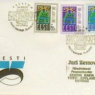 Estland 1993. FDC zu MiNr. 200/02 (3): 75 Jahre Republik