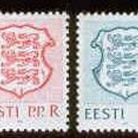 Estland 1992. MiNr. 176/79: Staatswappen