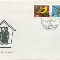 DDR FDC Mi. Nr. 1839 + 1840 (FDC 3) (1) Geschützte Singvögel <