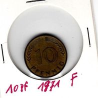 10 Pfennig 1971 A sehr gut erhalten