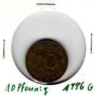 10 Pfennig 1996 G sehr gut erhalten