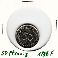 50 Pfennig 1986 F sehr gut erhalten