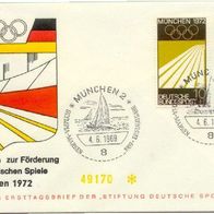 Bundesrepublik FDC Mi. Nr. 587 + 588 (1) Olymp. Sommerspiele 1972 in München <