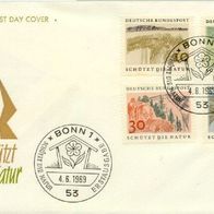 Bundesrepublik FDC Mi. Nr. 591 + 592 + 593 + 594 (1) Europ. Naturschutzjahr 1970 <