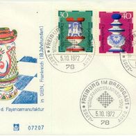 Bundesrepublik FDC Mi. Nr. 742 + 743 + 744 + 745 (1) Wohlfahrt 1972: Schachfiguren <