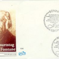 Bundesrepublik FDC Mi. Nr. 1767 (1) Theodor Fontane, Dichter <