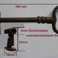 Schlüssel für Truhe oder Schrank antik 160 mm lang