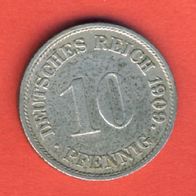 Kaiserreich 10 Pfennig 1909 G