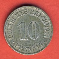 Kaiserreich 10 Pfennig 1911 D